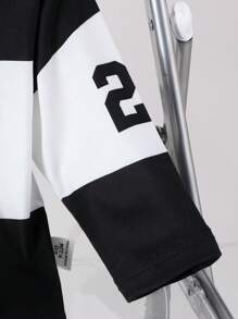 SHEIN Baby Boys Racing Car & Letter Print Long Sleeve T-Shirt, Suitable For Everyday Wear - Black and White - View 5