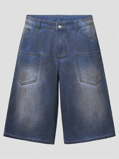 Street Life Men Summer Casual Washed Denim Jorts/Jeans Shorts