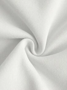 SHEIN EZwear 女士春秋字母与花卉印花超大圆领运动衫 - 白色 - 查看 4