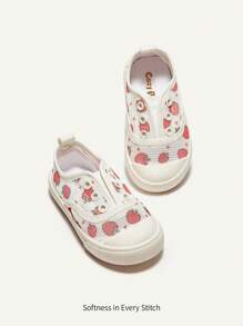 Cozy Pixies Zapatillas Sin Cordones Con Patrón De Frutas De Fresa Para Niñas Con Malla Transpirable, Banda Elástica, Lindas Y Cómodas, Adecuadas Para Uso Diario (patrón Aleatorio)