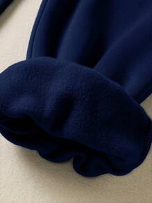 INAWLY Quần thể thao có dây rút màu trơn cho nữ để mặc hàng ngày - Màu xanh hải quân - Xem 5