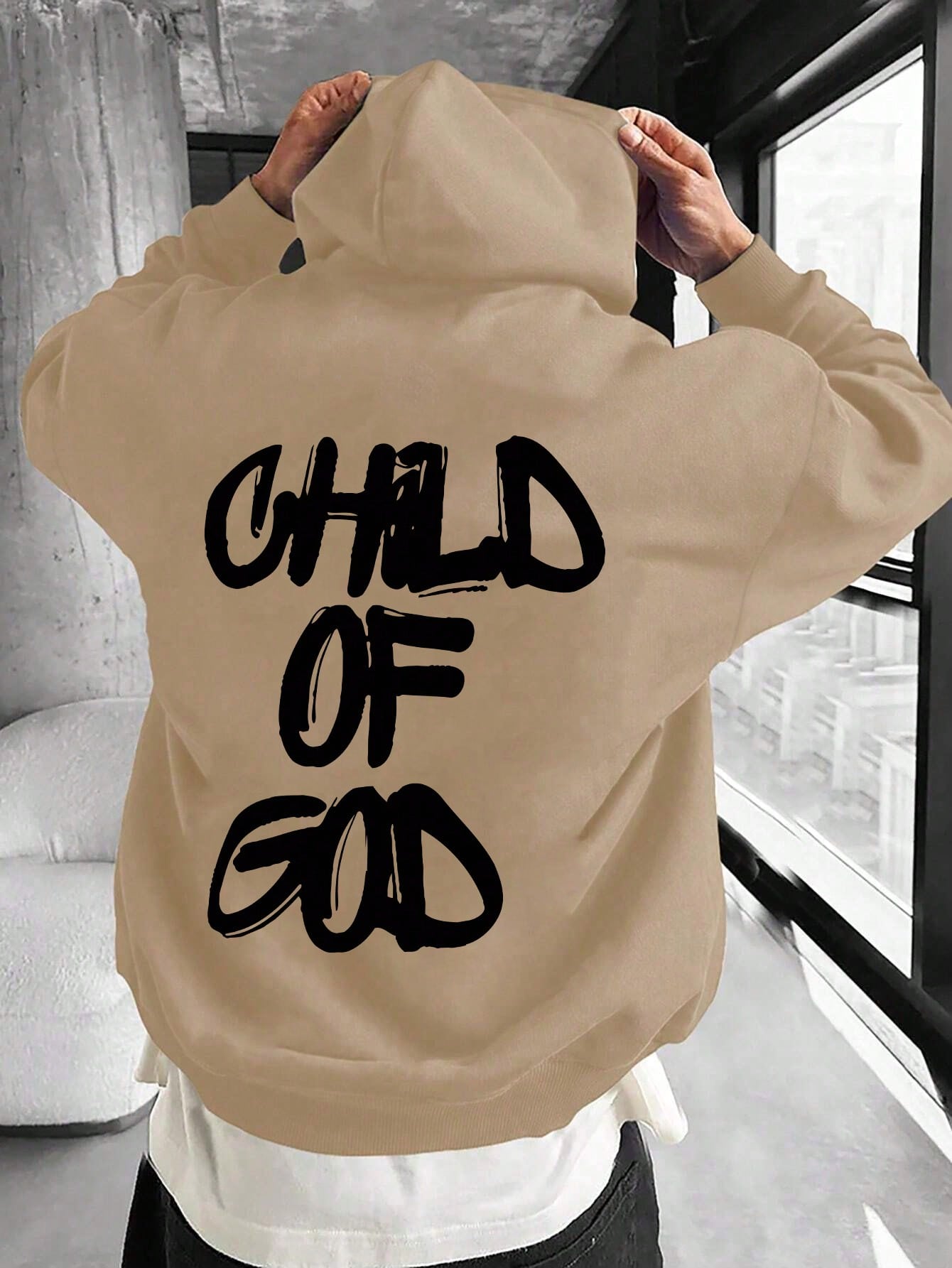 Manfinity Dauomo Men's Letter Print Casual Hooded Sweatshirt