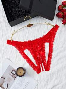 Red Lace Lady Sexy Underwear Lingerie 1pc - Red - View 4