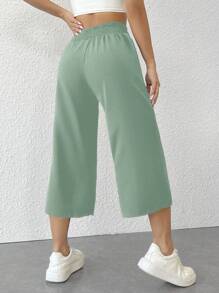SHEIN PETITE Women's Solid Color Minimalist Casual Pants