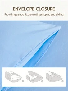 3ชิ้น ชุดผ้าปูที่นอนสีฟ้าอ่อน, ทำจากผ้าไมโครไฟเบอร์, ประกอบด้วยผ้าปูที่นอนรัดมุม 1 ผืนและปลอกหมอน 2 ใบ (ไม่รวมไส้หมอน), ชุดเครื่องนอนนุ่มทันสมัย, เหมาะสำหรับบ้าน, หอพัก, กลับไปโรงเรียน, ดีไซน์กระเป๋าลึกใส่ได้ถึงที่นอนขนาด 16 นิ้ว - สีเบบี้บลู - ดู 4