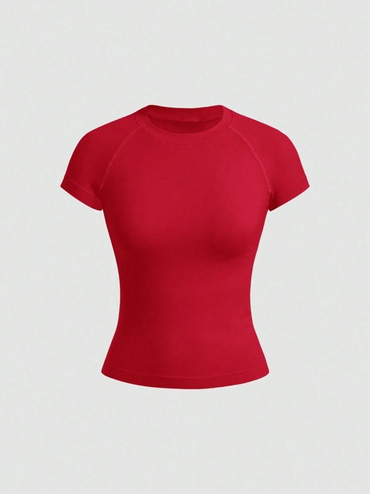 SHEIN Velisys Ribbed Knit Sports Crop Top Gym Top Fitted Shirt Workout Tank Top Three Pair - Multicolor - View 3