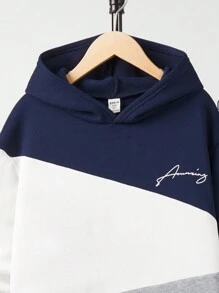 SHEIN 青少年男孩服装 - 连帽衫和运动裤套装、超大号运动衫、纽扣衬衫、休闲运动装，适合上学、通勤、日常穿着 - 灰色 - 查看 8