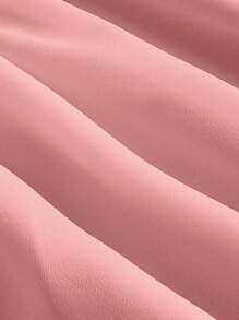 SHEIN MOD Plus Size Women's Solid Color Mushroom Hem Waist Multi Layer Ruffle Skirt - Pink - View 4