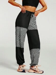 VARSIVA Sports Summer Outdoors Basic Belted & Prints With Pants - Black - View 1