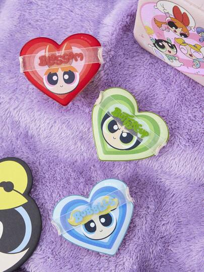 The Powerpuff Girls | ROMWE 3pcs Letter Cartoon Graphic Makeup Blender