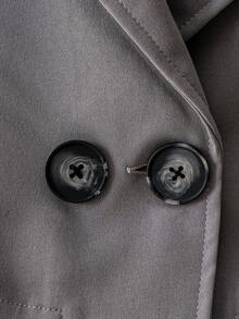 SHEIN 3 件套年轻女孩时尚学院风夹克上衣 + 百褶裙日常穿着，母女搭配服装（单独出售） - 深灰色 - 查看 5