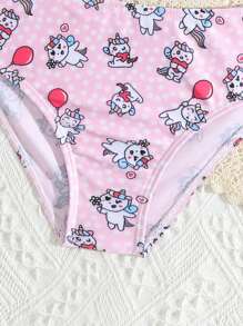 Young Girl Cute Printed Bikini Set Summer Beach - Multicolor - View 6