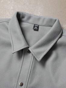 Manfinity Homme Pulover de lână cu mâneci lungi și ocazional, de culoare uni, pentru bărbați, în mărime mare