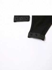 INAWLY Cut Out Asymmetrical Neck Bodysuit
