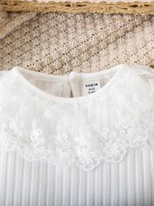 SHEIN 女宝宝优雅甜美裙子套装，春秋 - 白色 - 查看 4