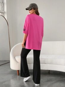 Mulvari 2pcs Women's Casual Letter Print Crew Neck Top And Pants Set, Casual Outfits Tracksuit 2 Pieces Lounge Set, Suitable For Walking/Sports/Back To School & Everyday Casual Wear 2 Pieces Set