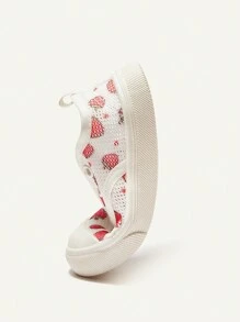Cozy Pixies Zapatillas Sin Cordones Con Patrón De Frutas De Fresa Para Niñas Con Malla Transpirable, Banda Elástica, Lindas Y Cómodas, Adecuadas Para Uso Diario (patrón Aleatorio)