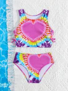 Young Girl' Spaghetti Strap Tankini 2-Piece Swimwear With Placement Printing - Multicolor - View 4