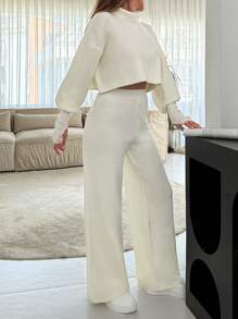 EURMUSE Sweater And Pant 2 Pcs Set - Apricot - View 8