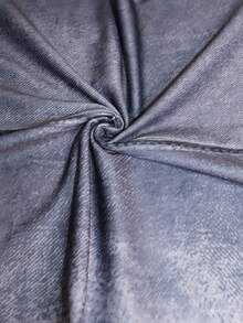 Women's Denim Print Asymmetric Sleeveless Fitted Fashion Dress - Black - View 3