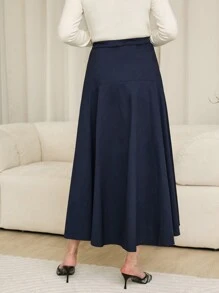 SHEIN LUNE 女式简约纯色日常半身裙