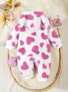 SHEIN 女宝宝舒适保暖羊毛长袖睡袍睡衣套装