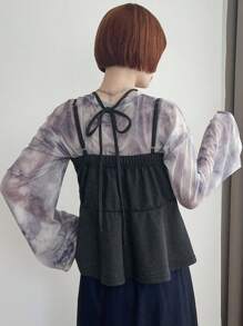 FRIFUL 女士休闲纯色细肩带吊带背心，夏季，荷叶边