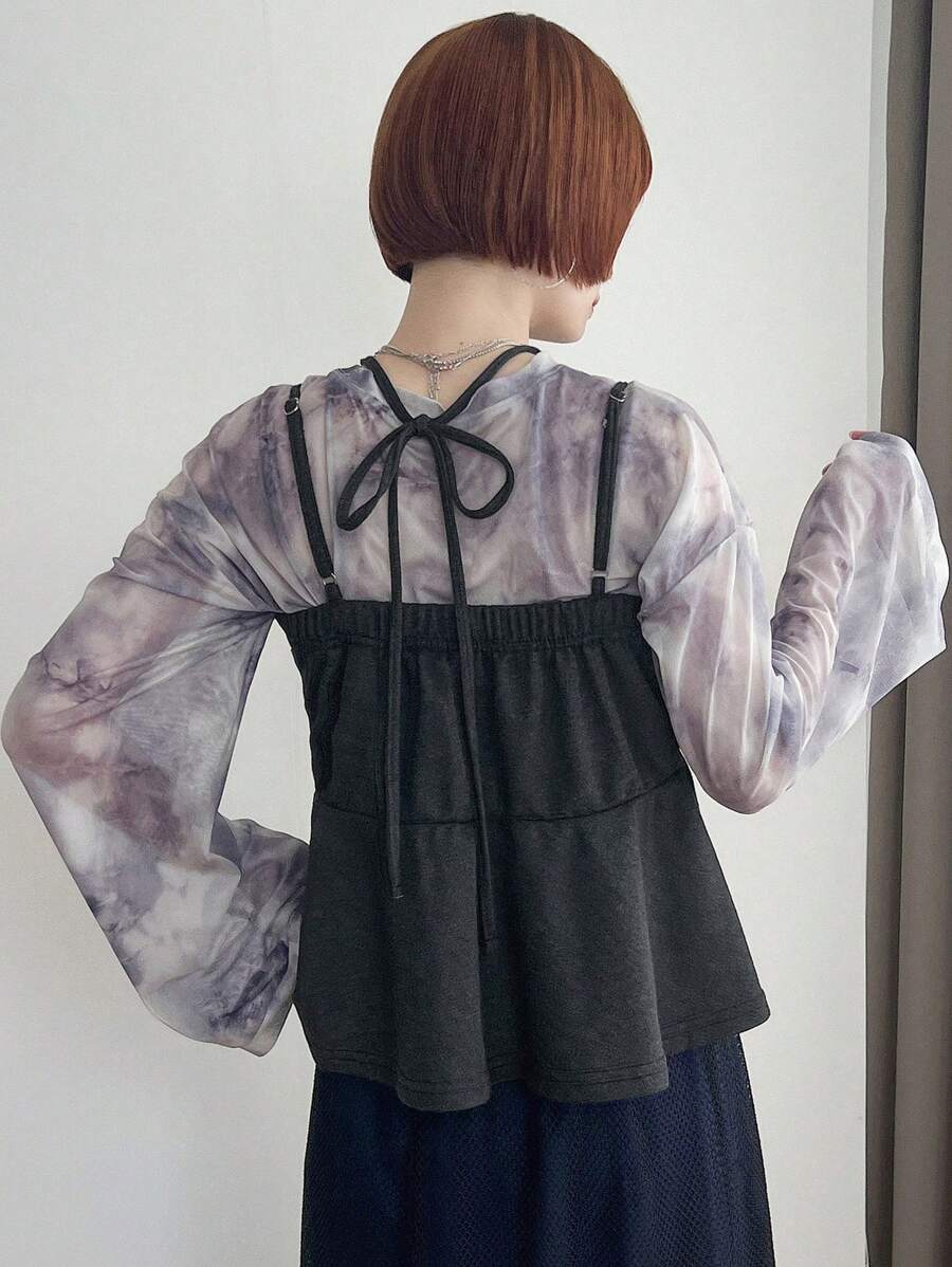 FRIFUL 女士休闲纯色细肩带吊带背心，夏季，荷叶边