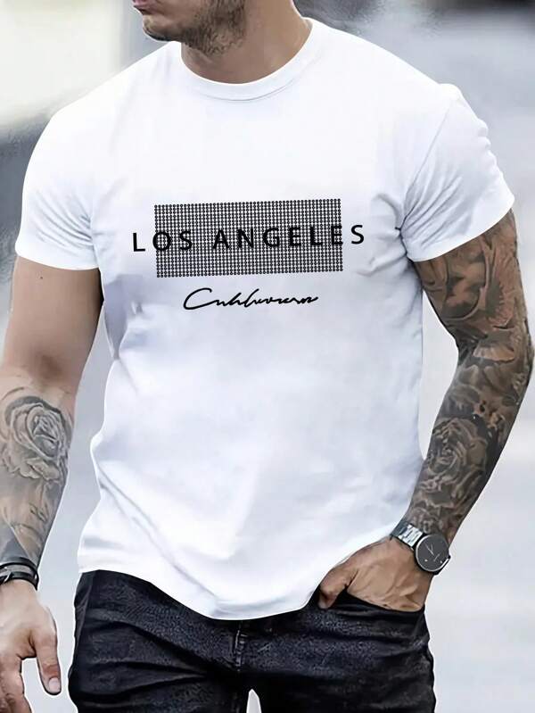 Camiseta casual de cuello redondo para hombre para trabajar