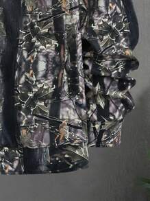 Manfinity Roghcode Men's All-Over Print Casual Long Sleeve Shacket With Pockets - Khaki - View 5