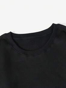 SHEIN Face Printed Crew Neck Casual Sweatshirt,Long Sleeve Tops Graduation,Back To School Outfits,Graduation,Teacher Outfits For Women,Back To School