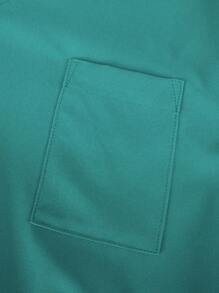 TaskEZ Soft & Comfy V-Neck Multi-Pocket Short Sleeve Top & Pants 2pcs Women Scrub Uniform Set - Teal Blue - View 4
