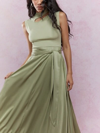 green emerald velvet dress Olive Green Dress