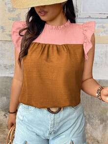 SHEIN LUNE Áo sơ mi tay lỡ họa tiết khối màu cỡ lớn dành cho kỳ nghỉ - Nhiều màu - Xem 4