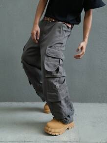 Manfinity EMRG Men Plain Simple Everyday Denim Jeans - Grey - View 5