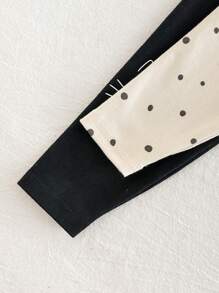 Cozy Pixies 女婴可爱猫咪 & 波尔卡圆点图案针织柔软休闲长裤套装，2 件套 - 黑色 - 查看 4