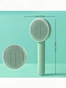 PETSIN 1入組不鏽鋼寵物梳，綠色脫毛美容刷，具有按摩功能，適用於貓咪 - 綠色 - 查看 6