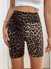 SHEIN Essnce Quần đùi tập yoga nâng hông liền mạch cho nữ mùa hè họa tiết da báo và đen, quần đùi tập gym và đạp xe, quần áo tập yoga trở lại trường, quần áo giáo viên - Nhiều màu - Xem 12