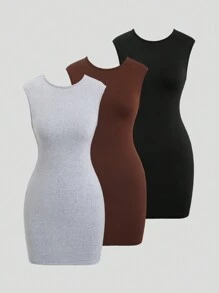 SHEIN Unity Sexy Open Back Mini Dress For Summer - Grey - View 5