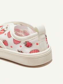 Cozy Pixies Zapatillas Sin Cordones Con Patrón De Frutas De Fresa Para Niñas Con Malla Transpirable, Banda Elástica, Lindas Y Cómodas, Adecuadas Para Uso Diario (patrón Aleatorio)
