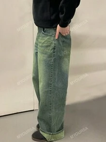 MYOURSA High Waist Distressed  Loose Wide Leg Jeans, 90s Outfit