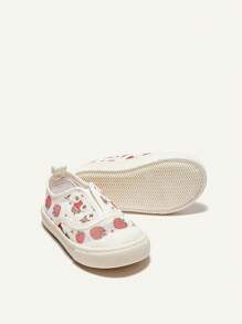 Cozy Pixies Zapatillas Sin Cordones Con Patrón De Frutas De Fresa Para Niñas Con Malla Transpirable, Banda Elástica, Lindas Y Cómodas, Adecuadas Para Uso Diario (patrón Aleatorio)