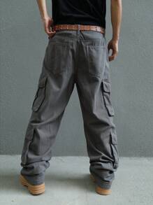 Manfinity EMRG Men Plain Simple Everyday Denim Jeans - Grey - View 2