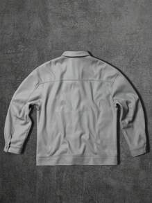 Manfinity Homme Pulover de lână cu mâneci lungi și ocazional, de culoare uni, pentru bărbați, în mărime mare