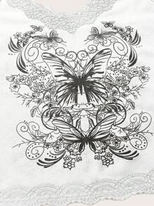 ROMWE Fairycore 女士夏季蝴蝶印花休閒背心