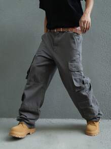 Manfinity EMRG Men Plain Simple Everyday Denim Jeans - Grey - View 8