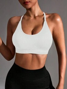 Easithlete 女士运动胸罩（无缝，黑色） - 彩色 - 查看 3