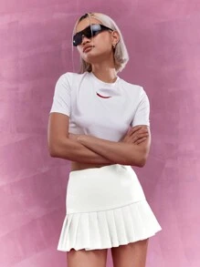 MISSGUIDED Spódnica plisowana tenisowa z wysokim stanem, spódnica skater, stylowa, letnia, mini spódnica plisowana w kształcie litery A z wbudowanymi spodenkami