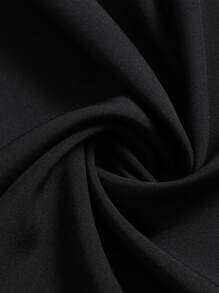 Women Elastic Waist Ruffle Edge Double Pocket A-Line Skirt - Black - View 4