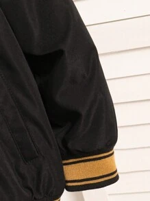 SHEIN 1pc Casual Hooded Jacket For Young Boys,Thermal Lined Comfortable Coat,Versatile Design For School,Outdoor,Sports,Winter,Career Day,Back-To-School - Black - View 6